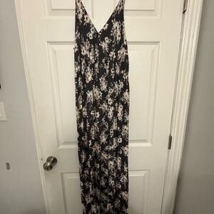 Final Touch Black and Cream Floral Maxi Dress